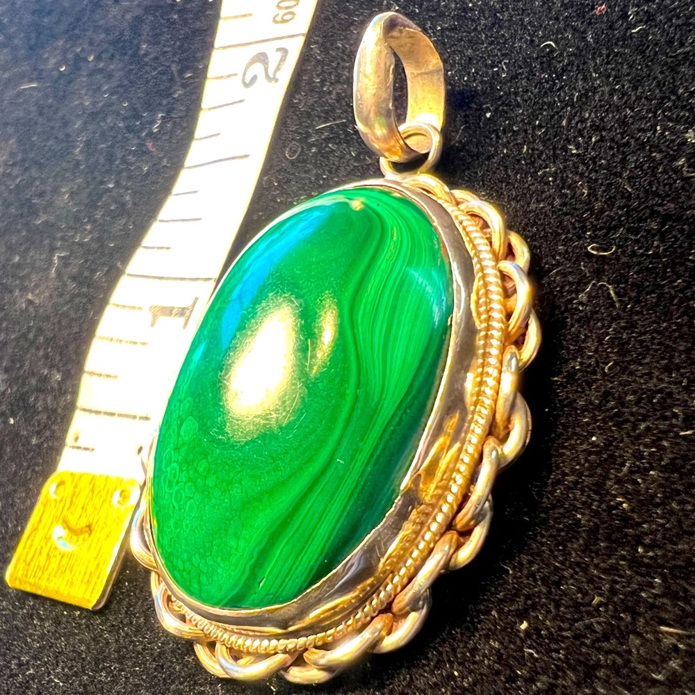 Elegant Malachite Pendant Necklace(chain not included)